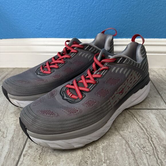 HOKA Bondi 6 Alloy Steel Gray Running Shoes Sneakers 1019269 Men’s Size 14 - Picture 2 of 12
